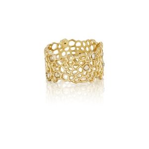 Golden Honeycomb Ring-r044g-7